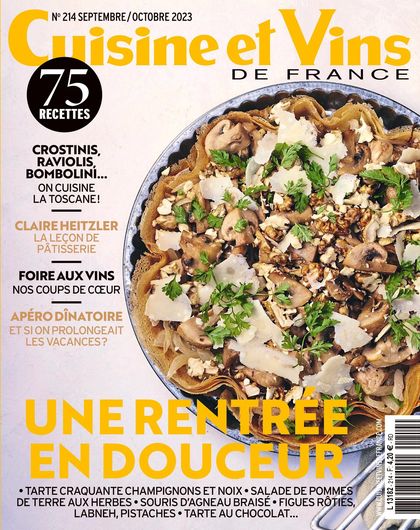 Couverture Cuisine et Vins de France n° 214 de août 2023