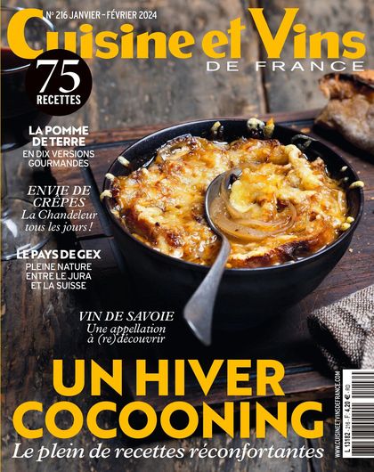 Couverture Cuisine et Vins de France n° 216 de janvier 2024