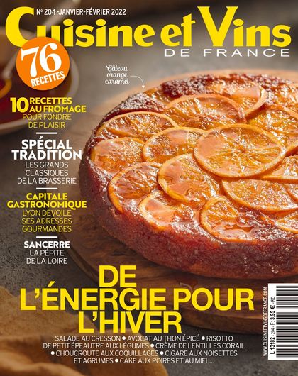 Couverture Cuisine et Vins de France n° 204 de février 2022