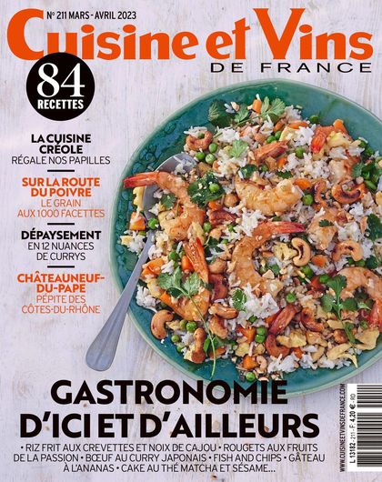 Couverture Cuisine et Vins de France n° 211 de février 2023